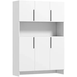 Homcom Küchenschrank Buffetschrank mit Arbeitsplatte 40 x 175 x 119 cm Weiß
