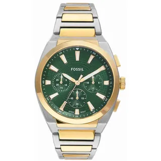 Fossil Everett Herrenuhr, Quarz-Chronographenwerk mit Edelstahl- oder Lederarmband