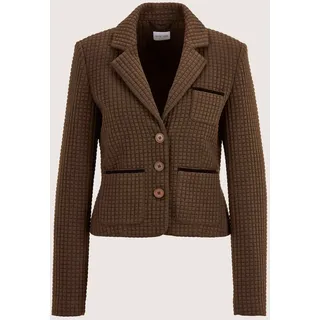 Jackenblazer MADELEINE "Kurzblazer Moderner Blazer mit Waffelstruktur", Damen, Gr. 38, braun, Obermaterial: 70% Polyester PES. 28% Viskose CV. 2% Elasthan EL., Modern, Blazer Jackenblazer, Strucktur Jersey, Waffeloptik