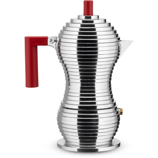 Alessi Pulcina Induktion 3 Tassen silber/rot