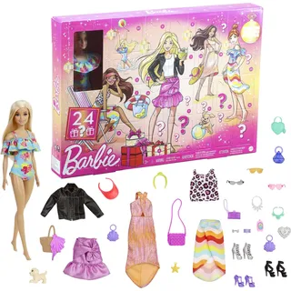 Barbie Adventskalender 2022 inkl. Puppe (blond), Zubehör