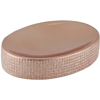 Testrut axentia Seifenschale Hollywood roségold, Seifenschale aus hochwertiger Keramik mit schlichtem und modernem Design, Seifenbox mit großer Ablagefläche in schöner Farbe