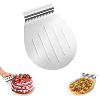 DINGFENG Tortenheber Edelstahl 32,5 x 26 cm – Vielseitiger Kuchenheber & Tortenretter, Formstabiler Tortenschieber mit Anti-Rutsch-Design, Ideal als Tortenunterlage, Pizzaschieber und Kuchenretter