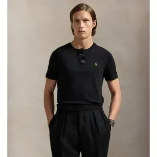 Polo Ralph Lauren für Herren. 710740727001 Custom Slim Fit Baumwoll-T-Shirt schwarz (XL), Lässig, Baumwolle, Kurzarm