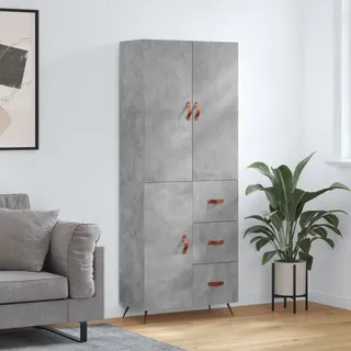 vidaXL Highboard Betongrau 69,5x34x180 cm Holzwerkstoff - Grau