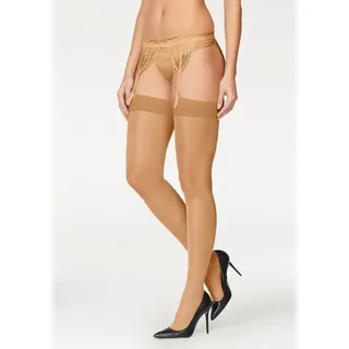 LASCANA Strapsstrümpfe Damen 2x natur Gr.32/34