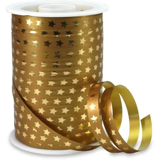 PATTBERG Präsent - CHRISTMAS STAR Ringelband - gold - 100-m-Spule 10 mm