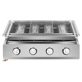 Gas BBQ Grill - Gasgrill 4 Brenner - Edelstahl - Höhenverstellbar - Outdoor Grill - Barbecue