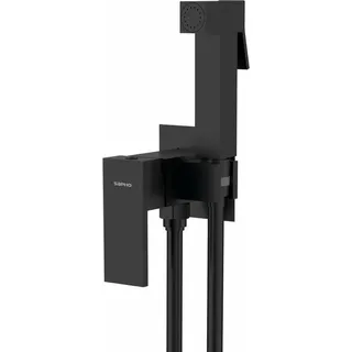 Sapho CUBEMIX Bidet-Standbatterie mit Brausestop, quadratisch, Schwarz matt