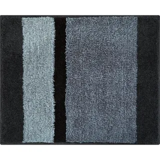 Grund Bidet-Vorleger , Anthrazit , Textil , Streifen , rechteckig , 50x60 cm , Oeko-Tex® Standard 100, Made in Europe , rutschfest , Heimtextilien, Badtextilien, Badematten