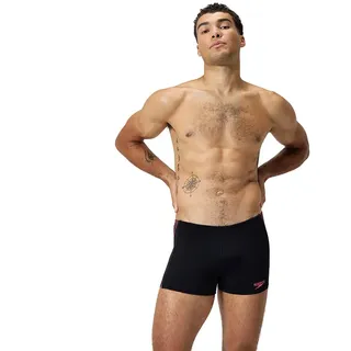 Speedo Tech Panel Badehose Boxer - Black / Coral Sands - UK 36