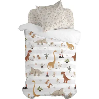 HappyFriday Moshi Moshi Dino Familie Bettbezug Set Multicolour 80cm Bett 2 Stück - Bunt