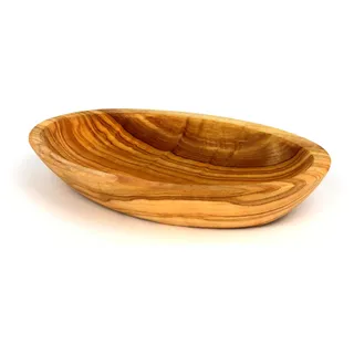 Ovale Schale aus Olivenholz - Handgefertigte Schale (17 cm)