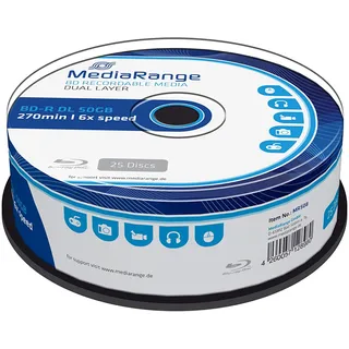 MediaRange BD-R DL 50GB 6x MR508 (25 x), Optischer Datenträger