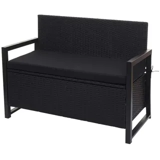 MCW Poly-Rattan 2ER Sitzbank Anthrazit, Schwarz , Kunststoff , 117x87x57 cm , Gartenmöbel, Gartenbänke