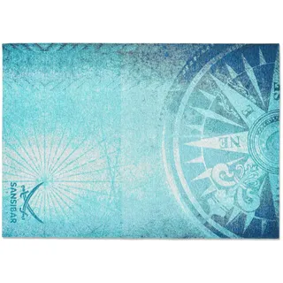 Sansibar Keitum 011 Webteppich 130 x 190 cm Blau