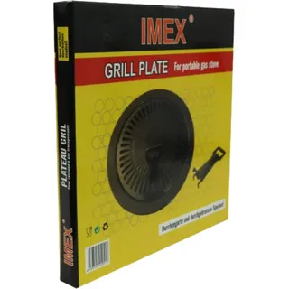 IMEX 3-tlg Grillaufsatz für tragbare Gaskocher Ø32 cm BBQ Grillplatte für Gaskocher - Antihaftbeschichtete Grillfläche Camping - Gaskocher Grillplatte