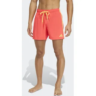 Badeshorts ADIDAS PERFORMANCE "3-STREIFEN, 13 CM", Herren, Gr. L, N-Gr, lucid rot, Obermaterial: 100% Polyester, Badehosen Badeshorts