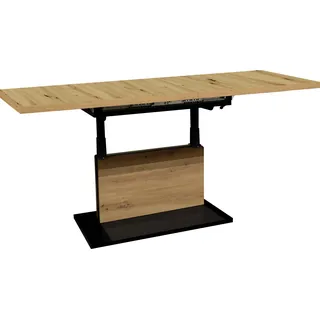 Mäusbacher Couchtisch höhenverstellbar 56-75cm, Breite Tischplatte 120-160cm, Metallgestell