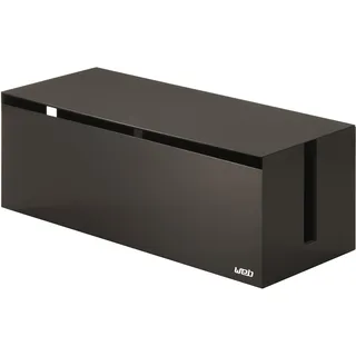 Yamazaki 2708 WEB Kabelbox, dunkelbraun, PC-ABS Harz, Minimalistisches Design, 40 x 15,5 x 14,5 cm (LxBxH)