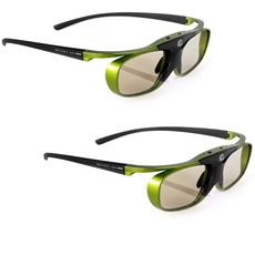 2X Hi-Shock DLP Pro Lime Heaven | DLP Link 3D Aktive Brille für 3D DLP Beamer von Acer, BenQ, Optoma, Viewsonic | kompatibel mit PPA5610 / E4W [96-200 Hz | Akku | 32g | wiederaufladbar]