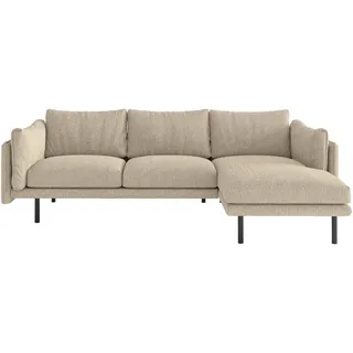 Livetastic Ecksofa , Beige , Metall , Füllung: Daunen, Silikon , Ottomane rechts, L-Form , 268x160 cm , Made in Eu , Rücken echt , Wohnzimmer, Sofas & Couches, Wohnlandschaften, Ecksofas