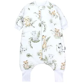 Babyschlafsack TUPTAM "Schlafsack mit Füßen Winterschlafsack mit Armen Beinen" Gr. 92, gelb (safari, löwe, braun, blätter, grün), Schlafsäcke, Baby, L: 98cm, Obermaterial: 100% Baumwolle CO., Babyschlafsack, L:98cm