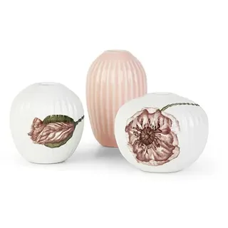 KÄhler Hammershi Poppy-miniature 3 Pieces Keramikvase - White / Red - One Size