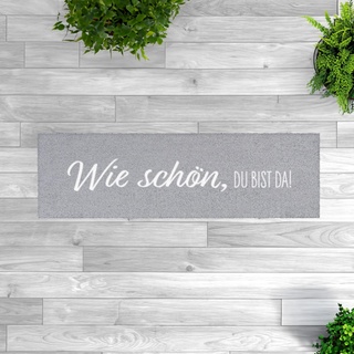 MOCAVI Mat Mini-Läufer 30x100 cm Indoor & Outdoor PVC-frei anthrazit Stiefelmatte schmal lang waschbar Terrassenmatte Schuhmatte Schuhparkplatz Flur randlos rutschfest