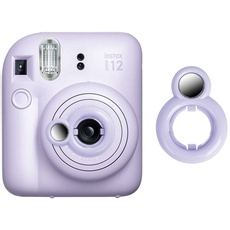 Rieibi Selfie-Spiegel für Instax Mini 12, Selbstporträt Spiegel für Fujifilm Instax Mini 12 Sofortbildkamera, Fuji Mini 12 Selfie-Objektiv-Zubehör - Lila