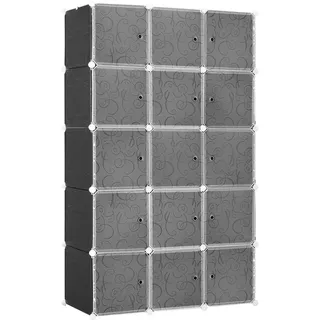 Homcom Regalsystem 111 x 47 x 183 cm Schwarz