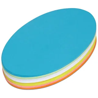 Maul Moderationskarten oval | Seminarkarten | Kanban Karten | Präsentationskarten | Moderationskoffer Nachfüllpack | 110 x 190 mm, 150 g/m2 Papier, beidseitig verwendbar, farbig sortiert, 120 Stück