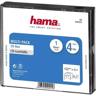 Hama CD-Leerhülle, für 4 CDs/DVDs/Blu-Rays, Multipack,