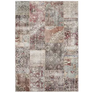 benuta Basic Waschbarer Teppich George - Multicolor/Braun, 200x300 cm - Kunstfaser - Rechteckig & im Style: Vintage, Ethno-Style, Shabby Chic - Pflegeleicht für Wohnzimmer Schlafzimmer