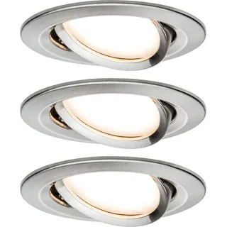 Paulmann Nova 3er Set rund grau Aluminium