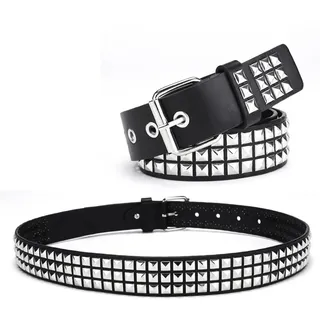IBXWMNG Nietengürtel, Nietengürtel, Gürtel Damen schwarz, Retro-Punk-Rock-Gürtel, Gothic-Gürtel, Jeans-Accessoire, Unisex