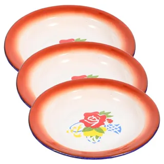 Alipis Emaille Teller 6Er Set Vintage Obst Platte Mit Blumenmuster Enamelware-Platte Für Snacks Dessert Kuchen Bonbons Serviergeschirr Für Hotel Restaurant Picknick 6.30 X 6.30 X 2.36 in