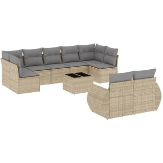 VidaXL 3221828, Hellgrau, Rattan, Gehärtetes Glas, 110 kg, Erwachsene & Kinder, 550 mm, 550 mm - Hellgrau