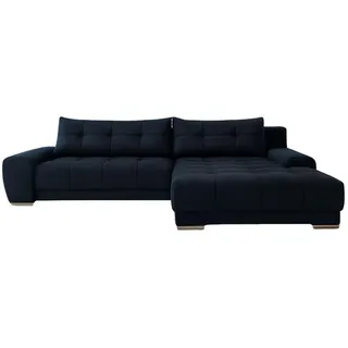 Kaiser Möbel Ecksofa Wave Mit Schlaffunktion, Stoff Soro, Dunkelblau Rechts , Holz , 281x105 cm , Wohnzimmer, Sofas & Couches, Wohnlandschaften, Ecksofas