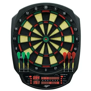 CARROMCO Dartboard STRIKER-401 – Elektronische Dartscheibe mit 6 Softdarts, 1-8 Spieler, 35 Spiele & 584 Varianten, 3-Loch Abstand, Catchring – Dart Set für Kinder & Erwachsene (Modell 92445)