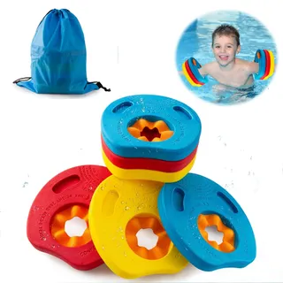 Schwimmflügel Kinder baby- 6 Stück Schwimmscheiben Junge Mädchen 3-6 Jahre Float Discs mit Kordelzugbeutel EVA Delphin Schwimmscheibe Schwimmen Swimming Discs für Schwimmbad Strand Schwimmen zu Lernen