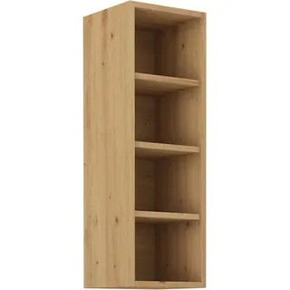 Offener hoher Schrank LAILI – Breite 30 cm, Eiche Artisan - Braun