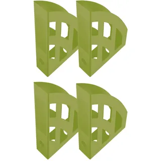Helit H2661053 - Stehsammler the green bridge, DIN A4-C4, 4 Stück, hellgrün, Dokumentenablage aus recyceltem Kunststoff, Blauer Engel zertifiziert