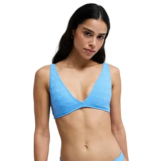 Triangel-Bikini-Top ROXY "Paradise Wave", Damen, Gr. XL, Cup B, silber lake blau make a splash, Obermaterial: 92% Microfaser, 8% Elasthan;, Bikini-Oberteile Triangel-Bikini-Top
