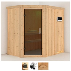 Bild von Sauna »Swantje«, (Set), 3,6-kW-Plug & Play Ofen mit externer Steuerung beige