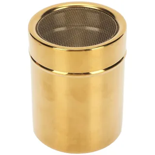 Puderstreuer, Edelstahl 304, Rostbeständigkeit, Gold, Feinmaschiger Puderzuckerstreuer, Schraubverschluss für Zimt, Zucker, Pfefferpulver, Kakaomehl