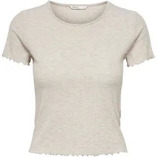 Only Damen Onlemma S/S Short Top Noos JRS, Pumice Stone/Detail:Melange, XS
