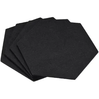 sourcing map Filz Untersetzer, 4stk. Sechseckig Absorbierung Untersetzer für Getränkebecher Topf Schüssel Vase Schwarz