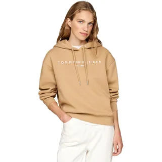 Tommy Hilfiger Damen Hoodie mit Logo, Grün (Classic Khaki), XXS
