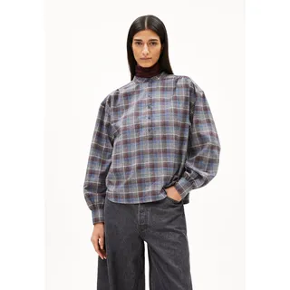 EFINARAA KARIERTE BLUSE | Aus 100% Bio-Baumwolle - mehrfarbig (XL)